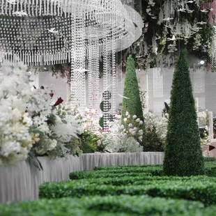 米兰草塔仿真人造草皮草坪创意塑料花艺婚礼布置酒店商场美陈装饰