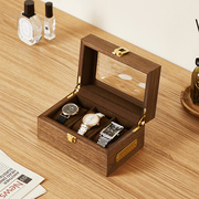 高档手表收纳盒实木质纹放手表，盒子多位腕表，收藏陈列透明展示盒高