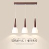 新中式led餐吊灯三头单头创意，胡桃木色餐厅灯具现代简约中国风灯