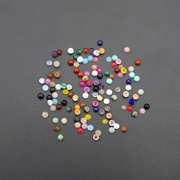 天然水晶玛瑙半宝石3mm圆形半面戒面紫晶，粉晶美甲diy古风饰品贴片