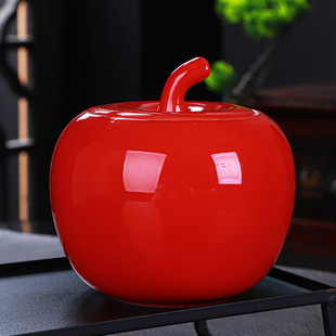 陶瓷茶叶罐大号创意苹果储存密封罐，包装盒绿茶普洱茶罐中式伴手礼