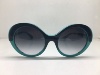 vintage手工板材拼接蓝绿色猫眼圆框太阳镜女墨镜