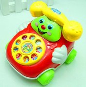 拉线笑脸电话带响铃拨号电话宝宝，电话机儿童手机益智玩具
