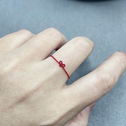 手工编织细0.4红绳隐形情侣戒指可调节素红绳鹿晗同款戒指女