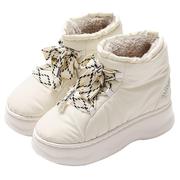 高帮棉拖鞋女士冬季外穿2023包跟厚底，防水防滑保暖毛绒棉鞋女