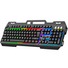 K45铁板彩虹背光悬浮游戏键盘手机支架USB有线机械手感键盘工厂货