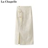 拉夏贝尔lachapelle春季2024款新中式提花半身裙盘扣流苏包臀裙