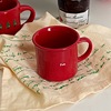 高颜值简约新年圣诞红复古fun字母陶瓷马克杯卡通咖啡杯送人礼物