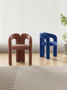 轻奢靠背化妆椅咖啡美甲椅子简约休闲卧室家用北欧设计师单人餐椅