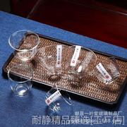 日式手工制作高硼硅玻璃茶具无由系列，品茗杯加厚单杯功夫茶