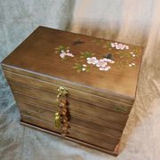 中式复古木质多层首饰盒，实木抽屉式收纳盒，饰品盒古风中国风纯