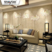 电视背景墙壁纸现代新中式复古家装客厅卧室古典荷花墙纸墙布壁画