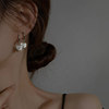 韩版s925银针甜美磨砂爱心耳环，女复古时尚，桃心耳圈耳扣文艺耳饰潮