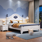 美式儿童床田园风格家用木质1.2m实木床现代简约小户型1.5米卧室