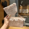 可爱卡通PVC蕾丝边网纱透明化妆包旅行便携洗漱包口红粉饼补妆包