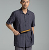 慈缘棉麻布衣夏季短袖，上衣日本水洗亚麻，翻领衬衣男装衬衫60502