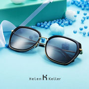 海伦凯勒偏光女款眼镜，百搭复古h8726黑灰渐进-p01
