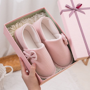秋冬季棉拖鞋女居家室内孕妇产后月子鞋，软底防滑包跟厚底加厚棉拖