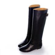 马丁靴高筒靴秋冬季真皮，女靴子长筒靴，0912-1平底鞋骑士直筒靴