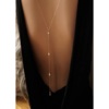 水晶背链性感礼服后背，长款黑亚克力流苏，吊坠气质百搭项链配饰品