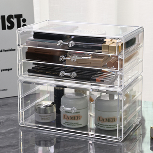 化妆品收纳盒桌面高级感抽屉防尘储物箱梳妆台护肤品亚克力置物架