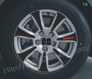 奥迪A4L轮毂贴 A4L 专用轮毂碳纤维贴纸 改装轮毂贴 B款