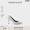 CHARLES＆KEITH春夏女鞋CK1-60280245-2女士闪粉亮面尖头高跟婚鞋