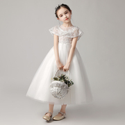 儿童礼服公主裙女童，高端2024花童婚礼，小主持人钢琴演奏晚礼服