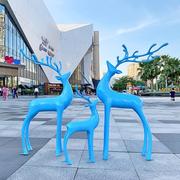 玻璃钢抽象鹿雕塑户外公园林景观仿真几何麋鹿摆件商场美陈装饰.