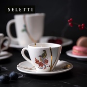 o5意大利seletti kintsugi系列骨瓷浓缩咖啡杯意式咖啡杯套装