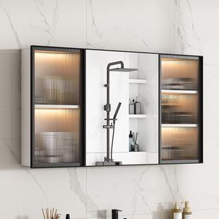 铝合金镜柜浴室卫生间吊柜，挂墙式镜箱收纳组合置物架子玻璃一体柜