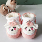 婴儿棉鞋0-1岁男女宝宝学步鞋冬季软底加绒加厚新生儿步前鞋不掉8