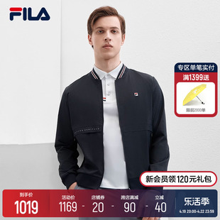 FILA 斐乐男士梭织外套2024夏季休闲商务夹克棒球领上衣