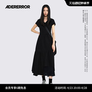 adererror23ss时尚底端，不正经裙摆v领紧身长款女士连衣裙