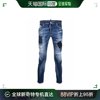 香港直邮DSQUARED2 男士蓝色迷彩贴片牛仔裤 S71LB1031-S30789-47