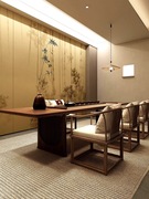 北美黑胡桃木新中式茶桌椅，组合实木办公室泡，茶桌茶台禅意茶几