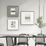 日系原木风绿色几何图案挂画餐厅卧室组合多幅客厅沙发背景装饰画