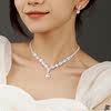 欧美货源锆石新娘首饰珠宝耳环手链套装项链耳坠婚礼饰品