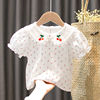 女童短袖t恤夏装洋气0-5岁女宝宝娃娃领打底衫婴幼儿纯棉上衣