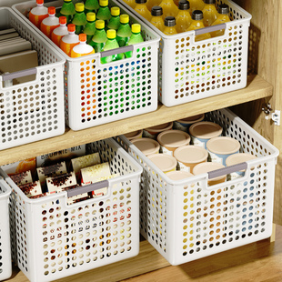 零食杂物收纳箱玩具，整理筐家用塑料储物盒厨房橱柜篮子桌面置物箱
