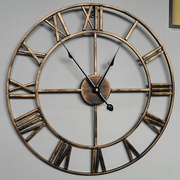北欧简约铁艺复古挂钟美式现代个性创意金属时钟轻奢客厅装饰钟表