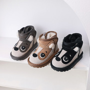 冬季儿童真皮雪地靴1-2-3岁宝宝，加厚棉靴4男童女童小童加绒短靴子