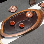黑檀木茶盘整块实木功夫茶具茶台茶海家用加大创意，艺术自然型茶托