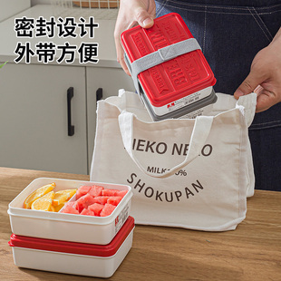 日本进口分格便当盒带，分隔板上班族饭盒，食物收纳盒备餐盒微波加热