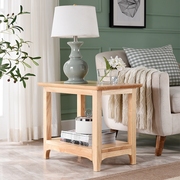 急速美式全实木长方形客厅沙发边几简约轻奢角几收纳小茶几缝