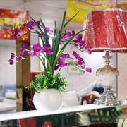 假花盆栽摆件蝴蝶兰花卉陶瓷花瓶客厅装饰品酒柜仿真W花塑料花干