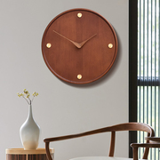 木质创意客厅静音挂钟时尚概念美式挂表卧室个性石英钟新中式时钟