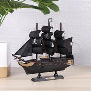 实木帆船模型黑珍珠号船模加勒比海盗船创意装饰品工艺船摆件