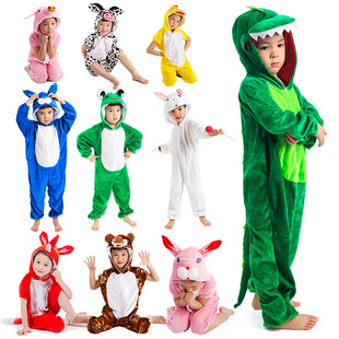 圣诞节儿童表演服装恐龙，青蛙小兔子狐狸小鸭子，动物演出服小狗衣服