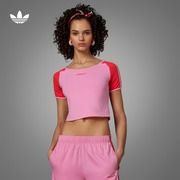 短款运动上衣短袖T恤女装夏季adidas阿迪达斯三叶草IT8152